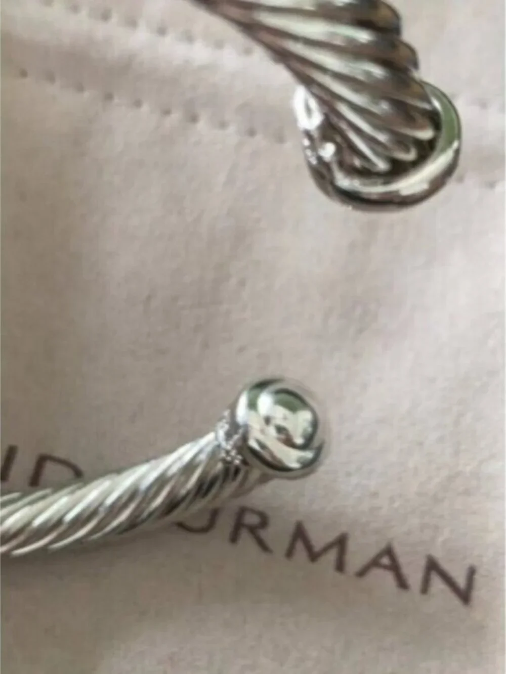 🚃David Yurman Silver Bracelet with Gold Accents 7mm